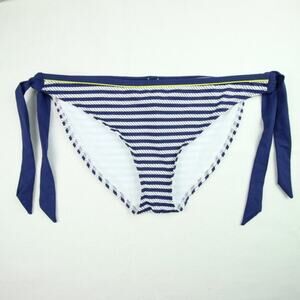 Cleo Swim by Panache Bikini Bottoms Size M Navy Blue White Nautical NWT Side Tie
